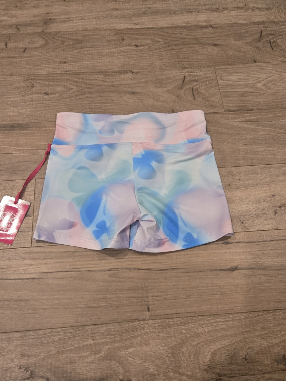 🌻 Justice Girls Cinch Waistband Shortie Tie Dye Pastel Butterfly Size L 12/14 - Picture 7 of 10